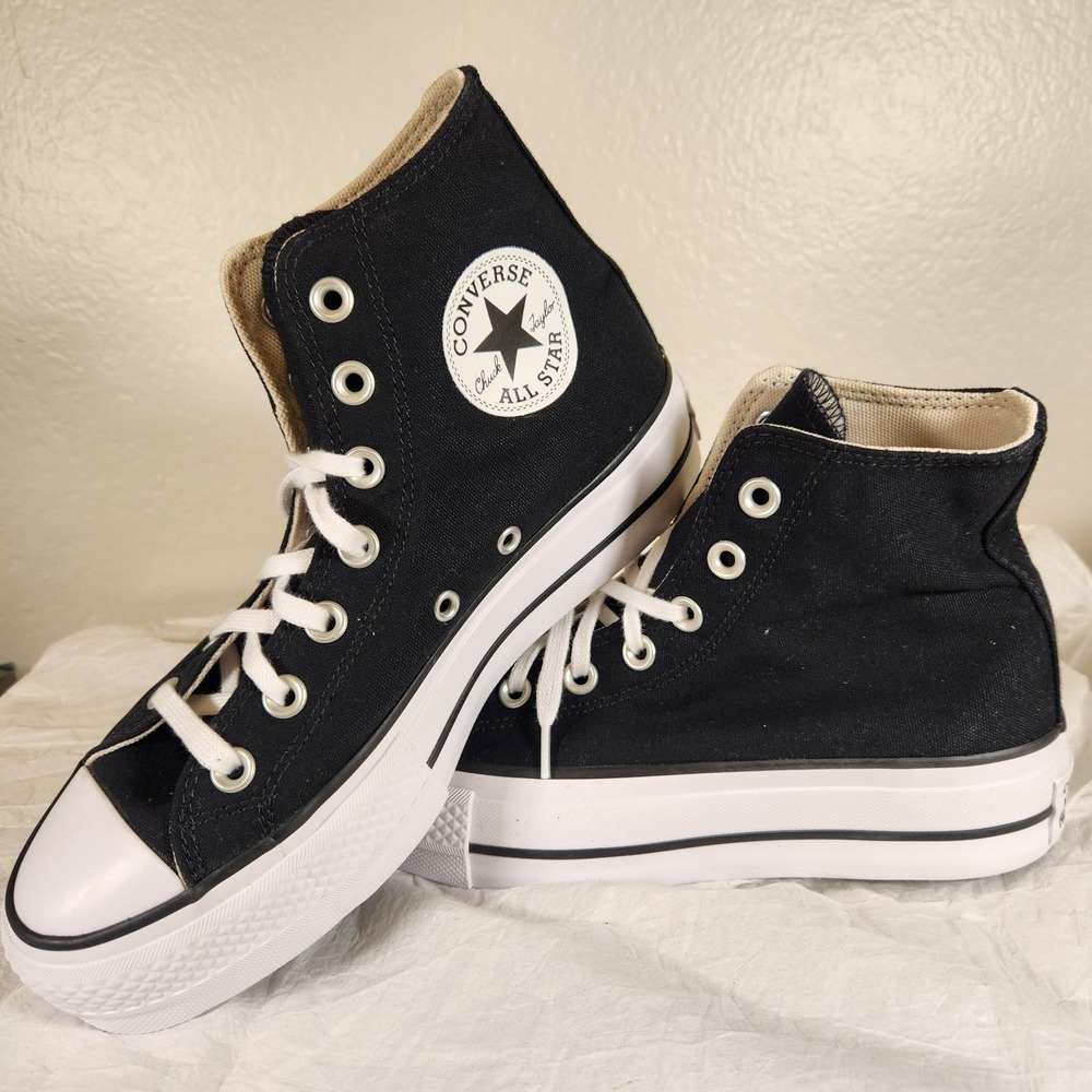 New Converse Chuck Taylor All Star Lift Canvas Sneaker Womens 6.5 Black Platform